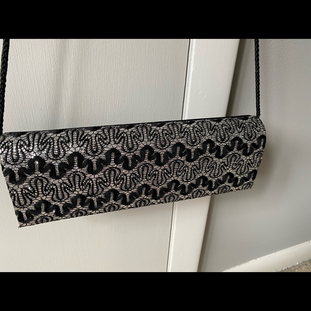 Black and silver clutch
